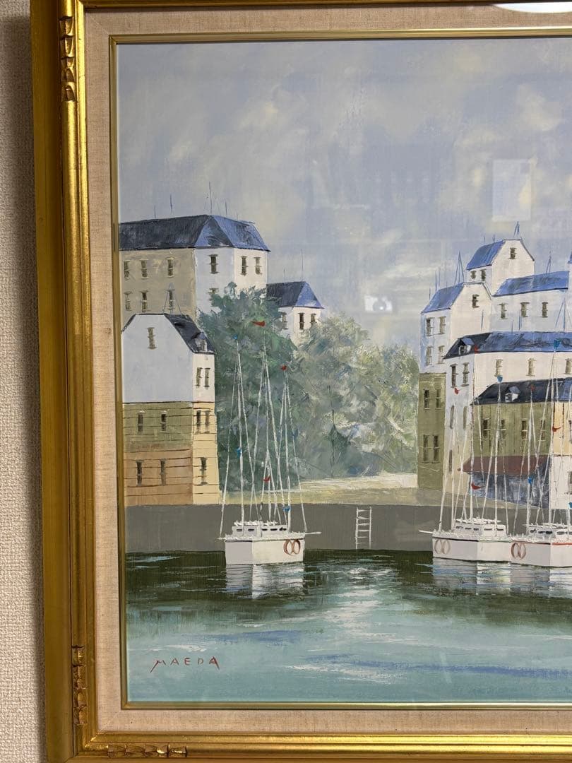 前田忠雄　河畔の風景　F20