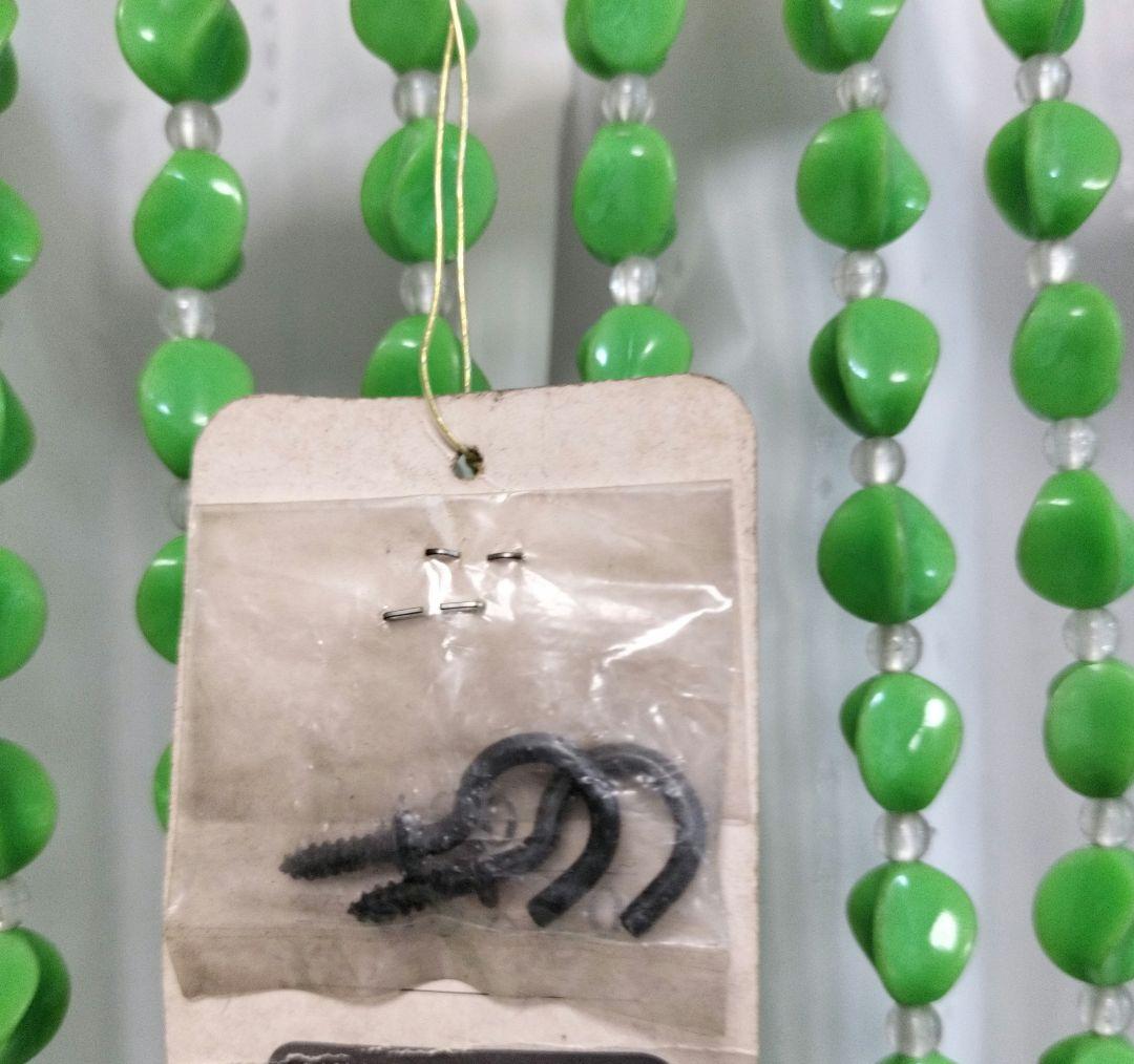 昭和レトロ ナルサ ビーズ珠のれん グリーン 緑