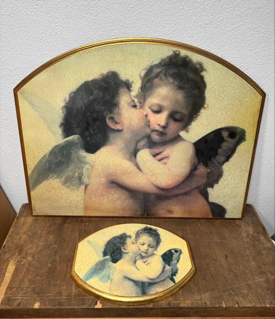 イタリア製 陶器 壁掛け アンティーク ウィリアム・アドルフ・ブーグロー