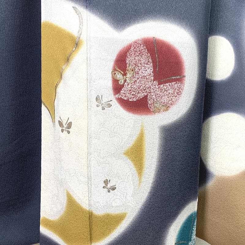 501z17〇高身長な方にも 振袖 金彩 蝶々〇美品 成人式 結婚式 大人振袖