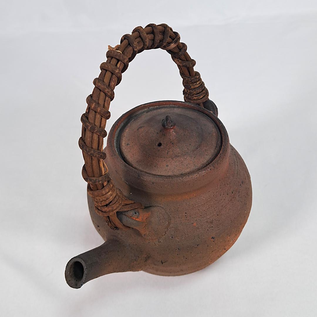 森岡成好作「土瓶」/陶器/南蛮焼締