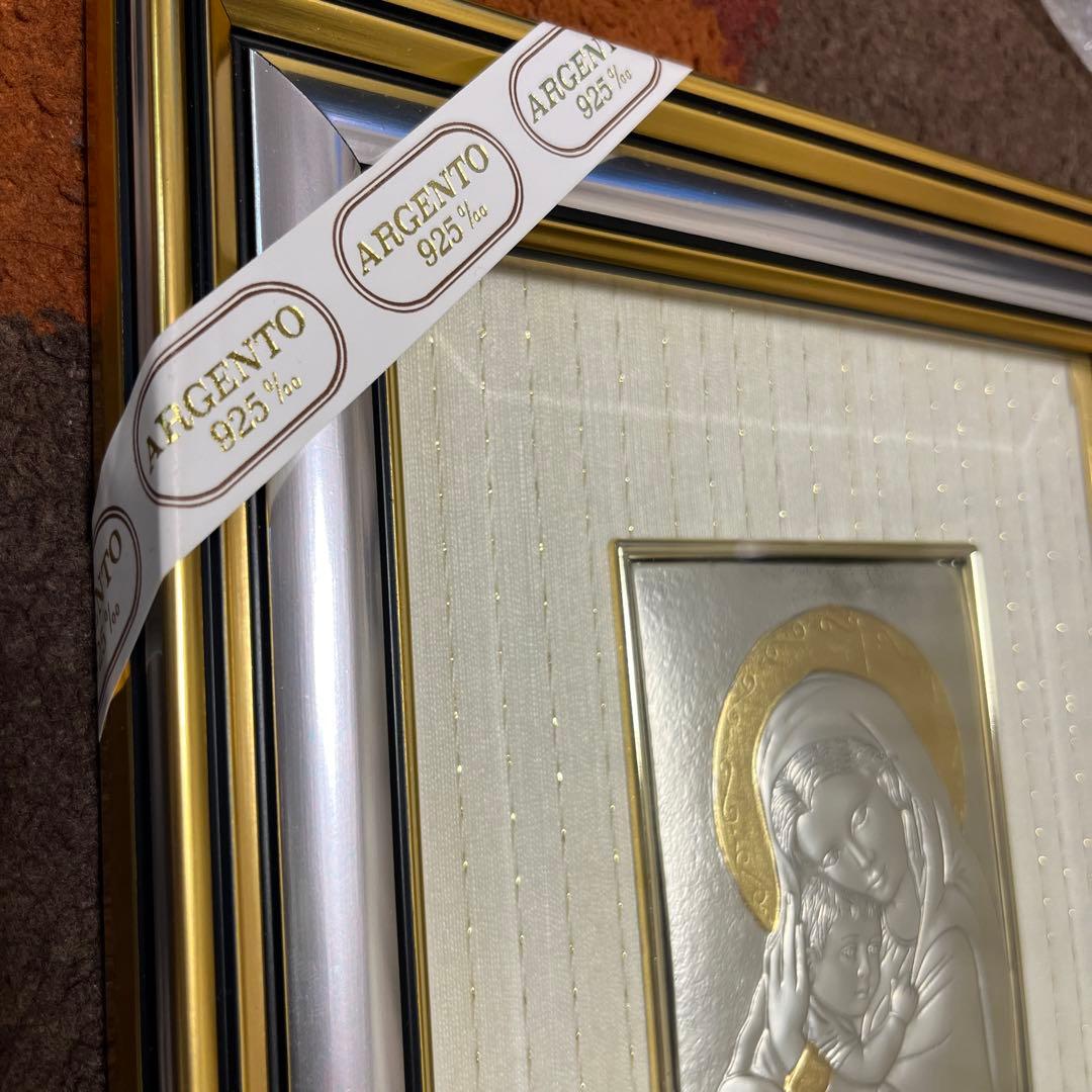 聖母マリア額絵　⭐️純銀製　クラシックアート　MADE IN ITALY