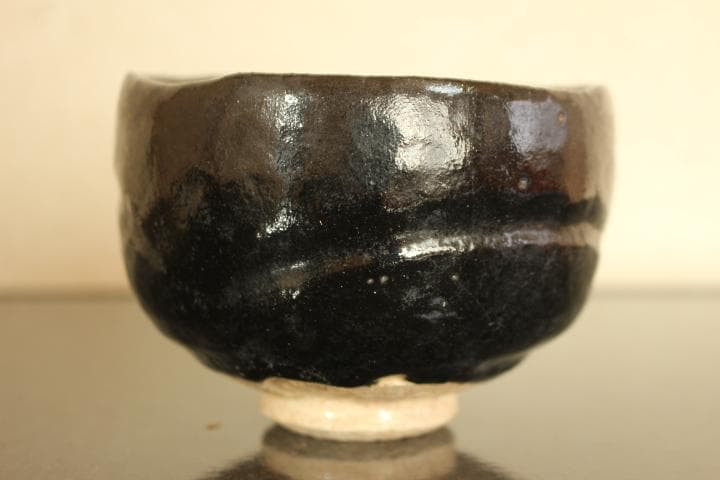 茶道具　楽吉左衛門　慶入　黒茶碗／楽吉左衛門　十二代　弘入極め　共箱・仕覆付き
