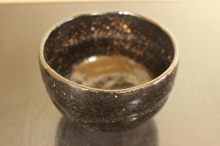 茶道具　楽吉左衛門　慶入　黒茶碗／楽吉左衛門　十二代　弘入極め　共箱・仕覆付き