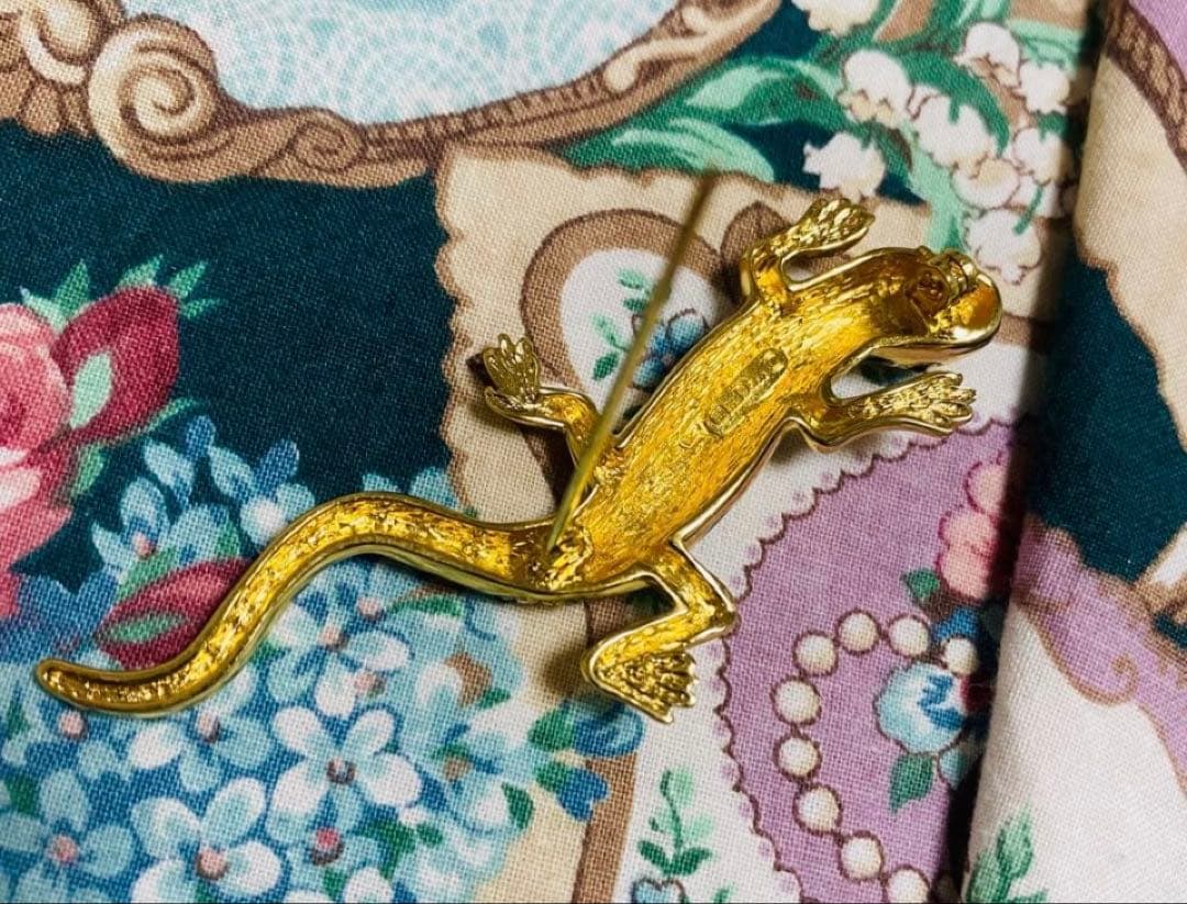 ア*ト様 Christian Dior ディオール　トカゲブローチ　ヴィンテージ