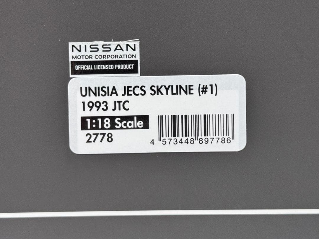IG 1/18 ユニシア ジェックス スカイライン No.1 1993 JTC