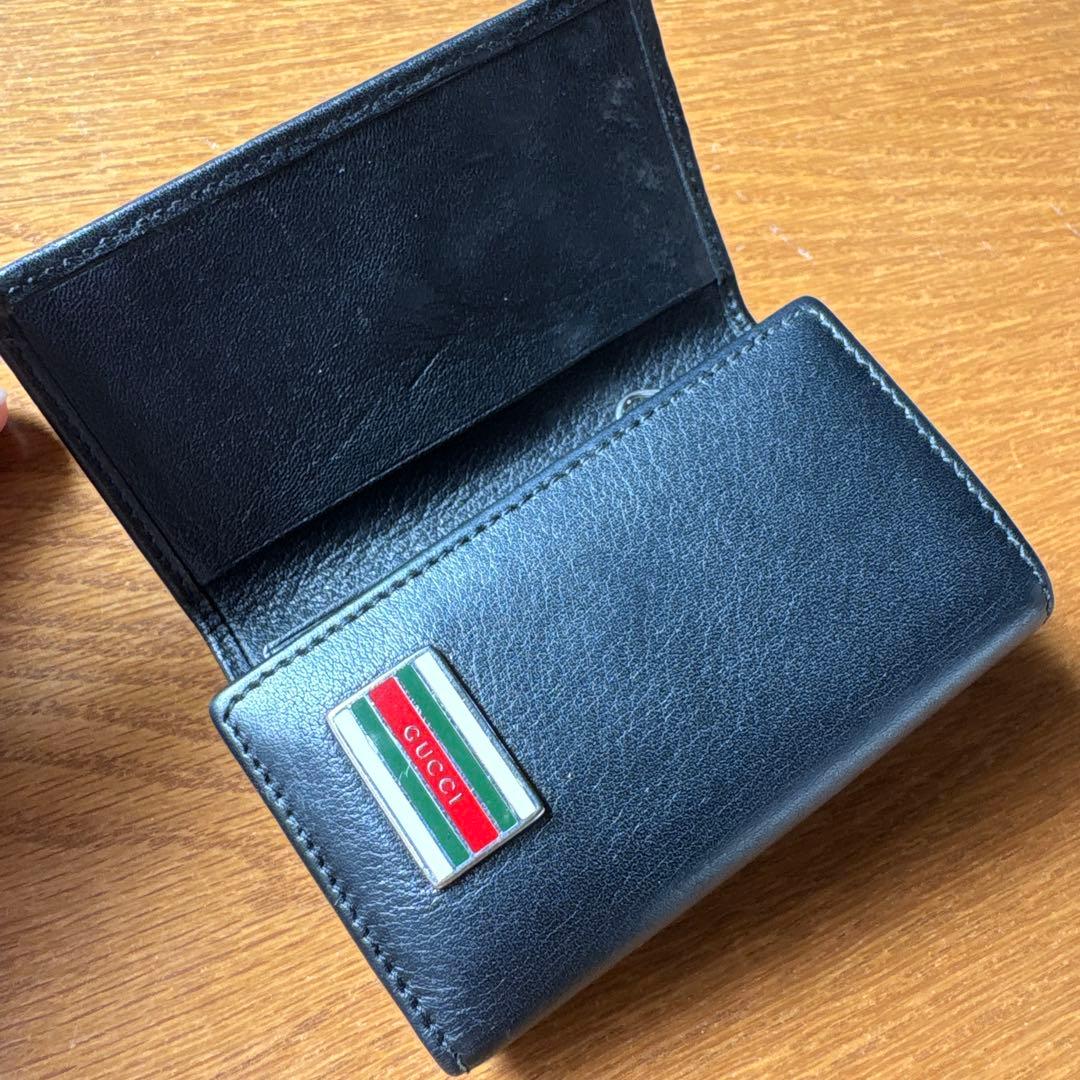 GUCCI ブラックレザー 二つ折りキーケース