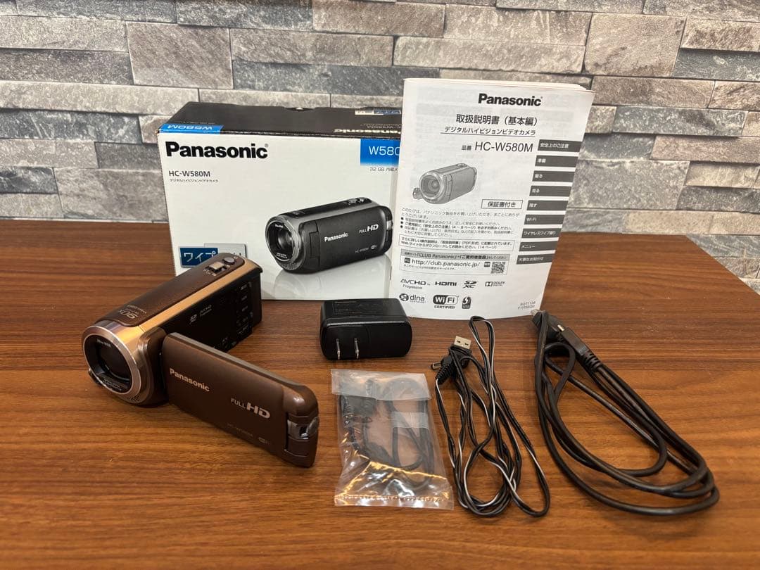 PanasonicパナソニックHC-W580Mビデオカメラ ブラウン ワイプ撮り