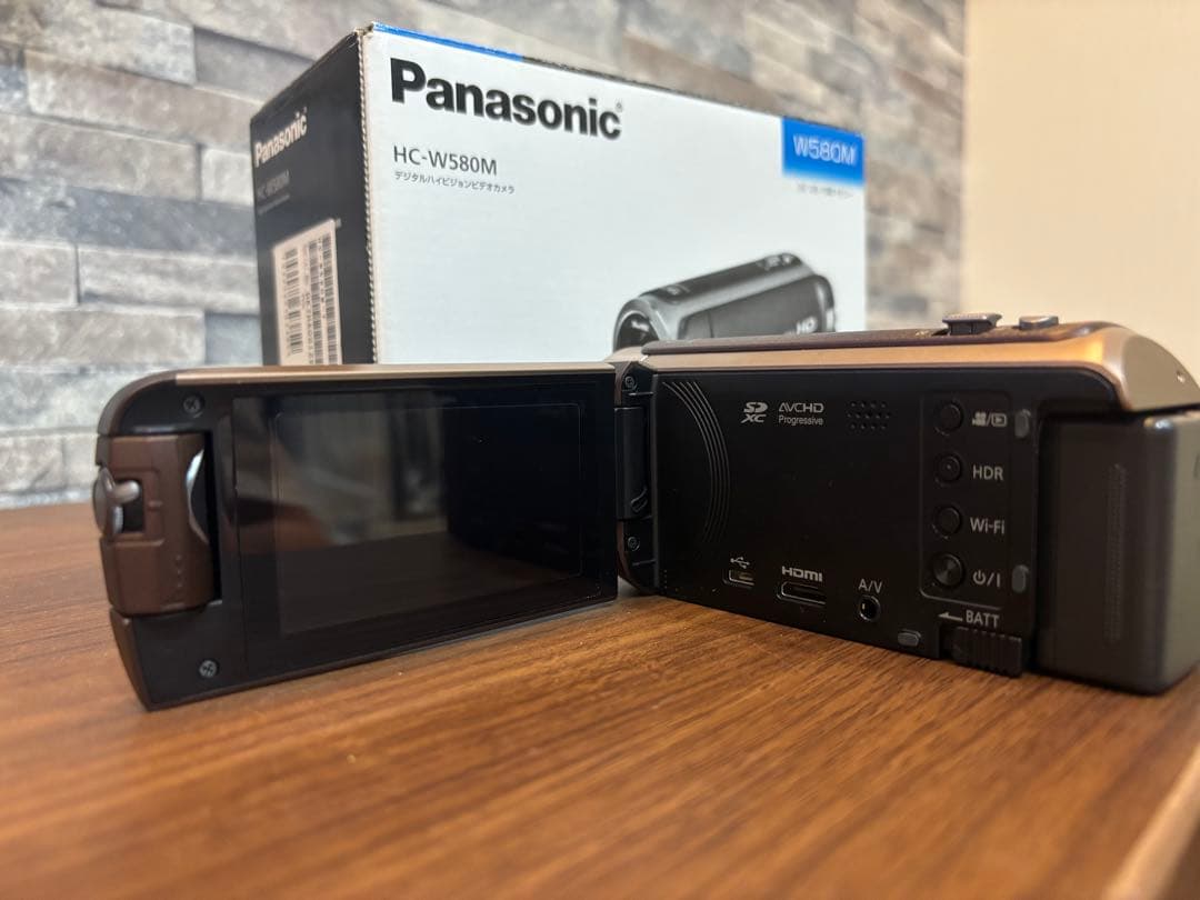 PanasonicパナソニックHC-W580Mビデオカメラ ブラウン ワイプ撮り