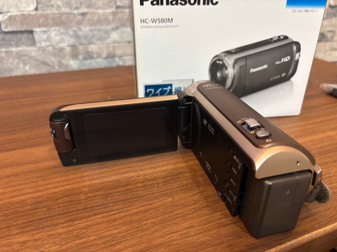 PanasonicパナソニックHC-W580Mビデオカメラ ブラウン ワイプ撮り
