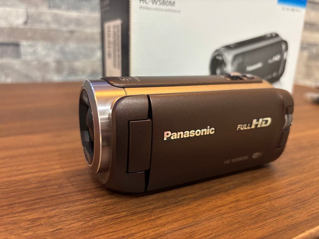 PanasonicパナソニックHC-W580Mビデオカメラ ブラウン ワイプ撮り