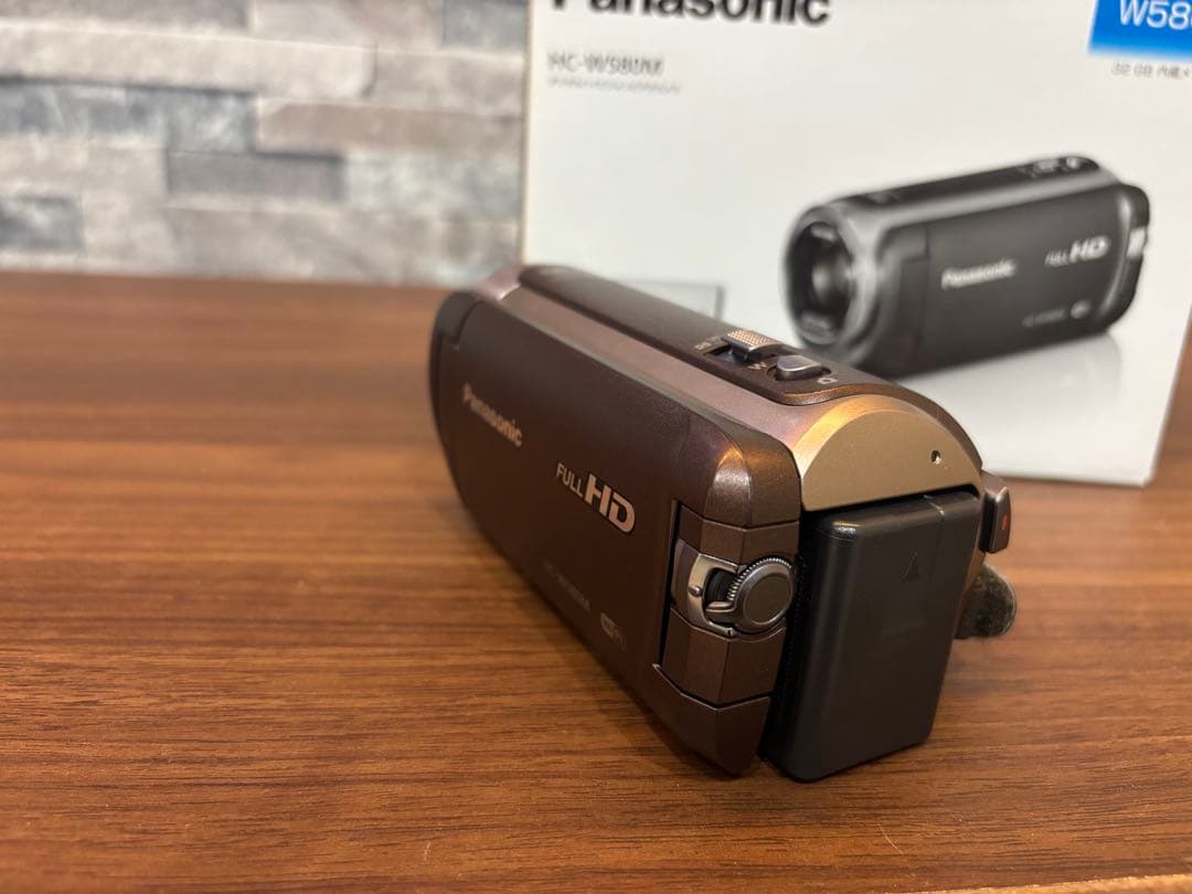 PanasonicパナソニックHC-W580Mビデオカメラ ブラウン ワイプ撮り