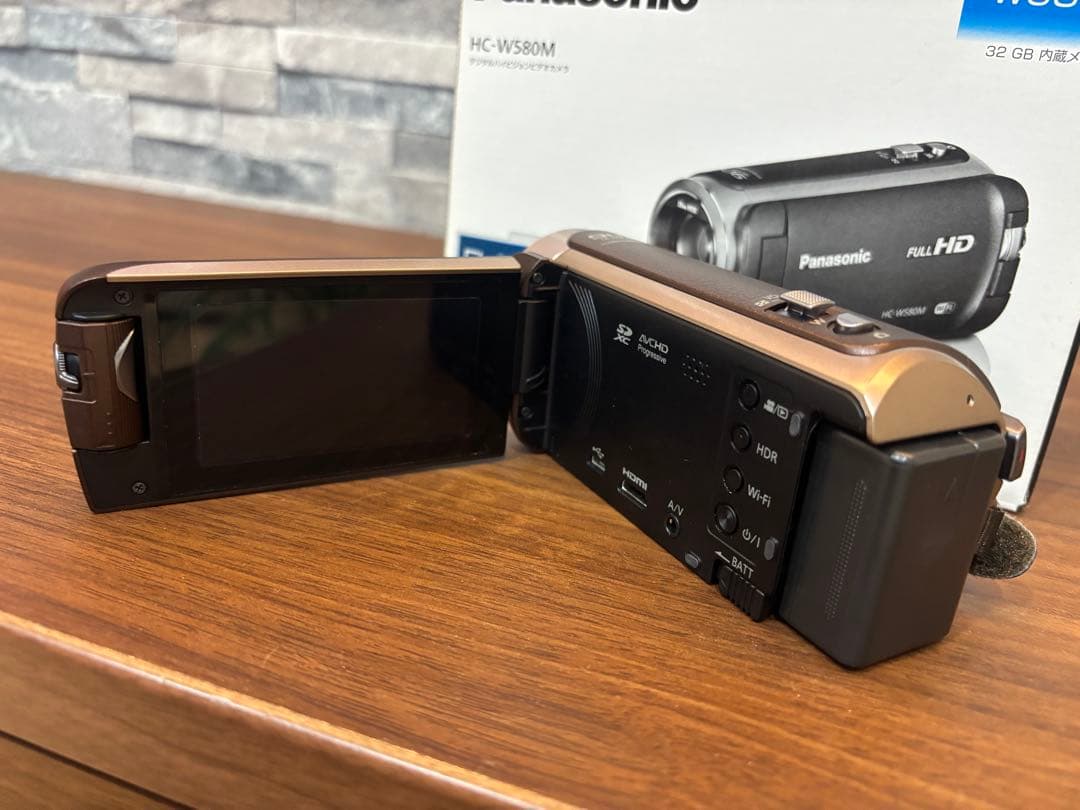 PanasonicパナソニックHC-W580Mビデオカメラ ブラウン ワイプ撮り