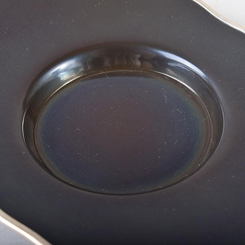 茶道具　静和堂　金谷五良三郎作　銅小判銀覆輪　茶托　五客　共布共箱　FR8042