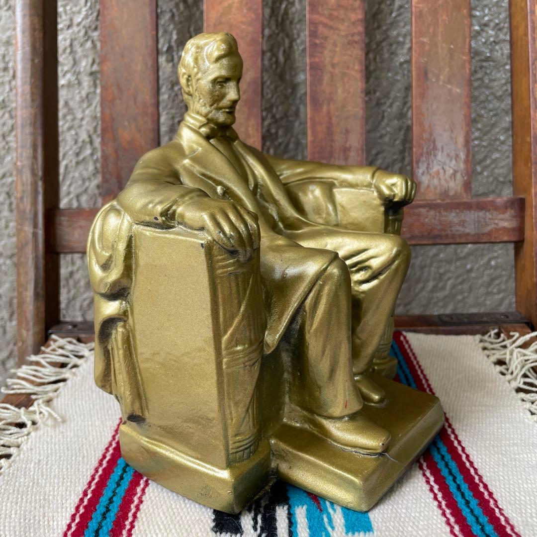 レア！60's〜70's リンカーン大統領オブジェ置物　USAヴィンテージ雑貨