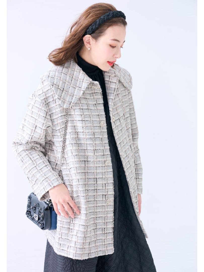 チェスティ⭐️ツイードビッグカラーコート⭐️1