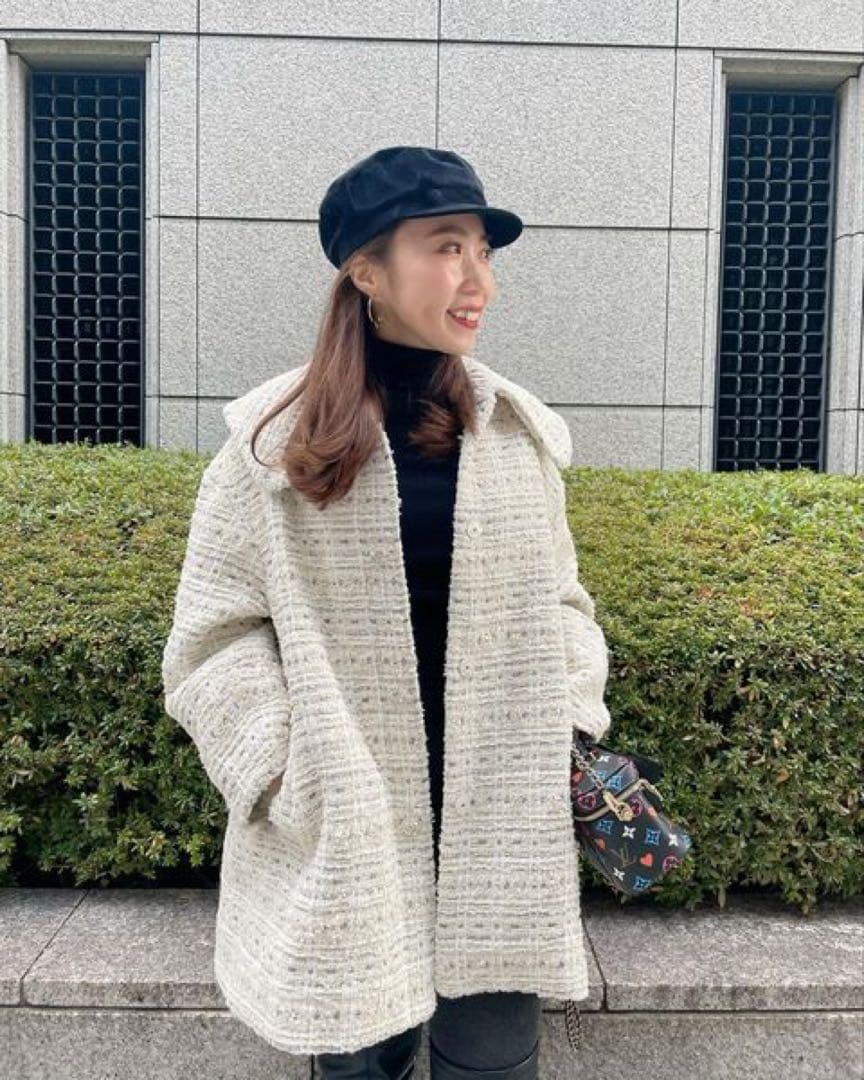 チェスティ⭐️ツイードビッグカラーコート⭐️1