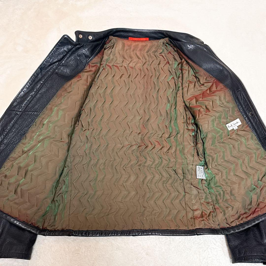 美品✨ポールスミス ライダース レザージャケット L 牛革 キルティング 黒