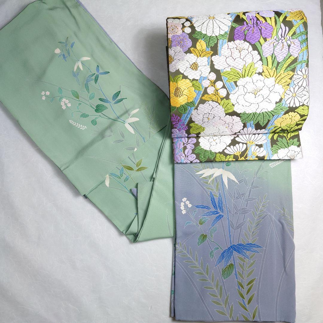 正絹 袋帯 六通柄 河合美術織物 四季の花 極上 逸品 未使用品