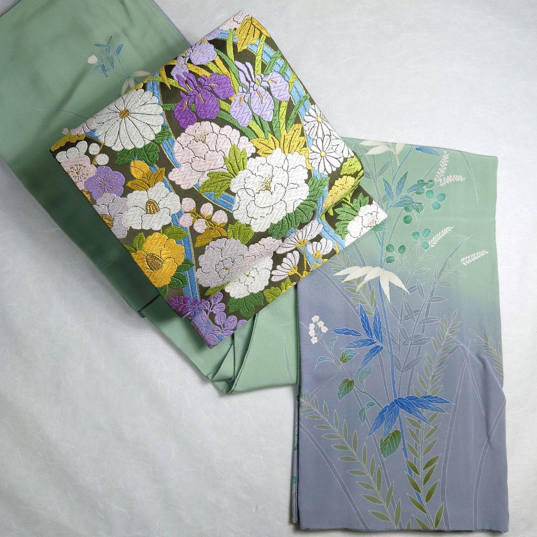 正絹 袋帯 六通柄 河合美術織物 四季の花 極上 逸品 未使用品