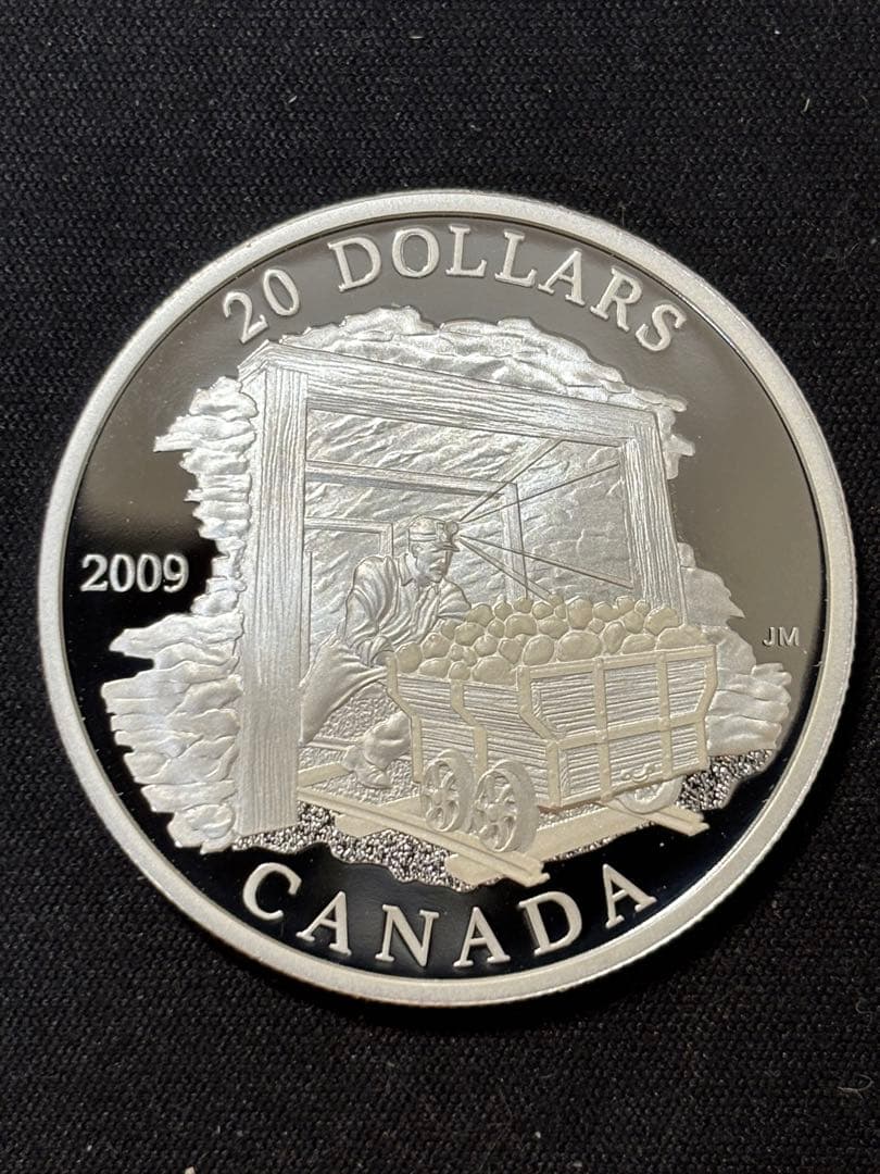 【純銀製】カナダ１９２０年炭鉱労働者採掘石炭貿易 １オンスプルーフ純銀