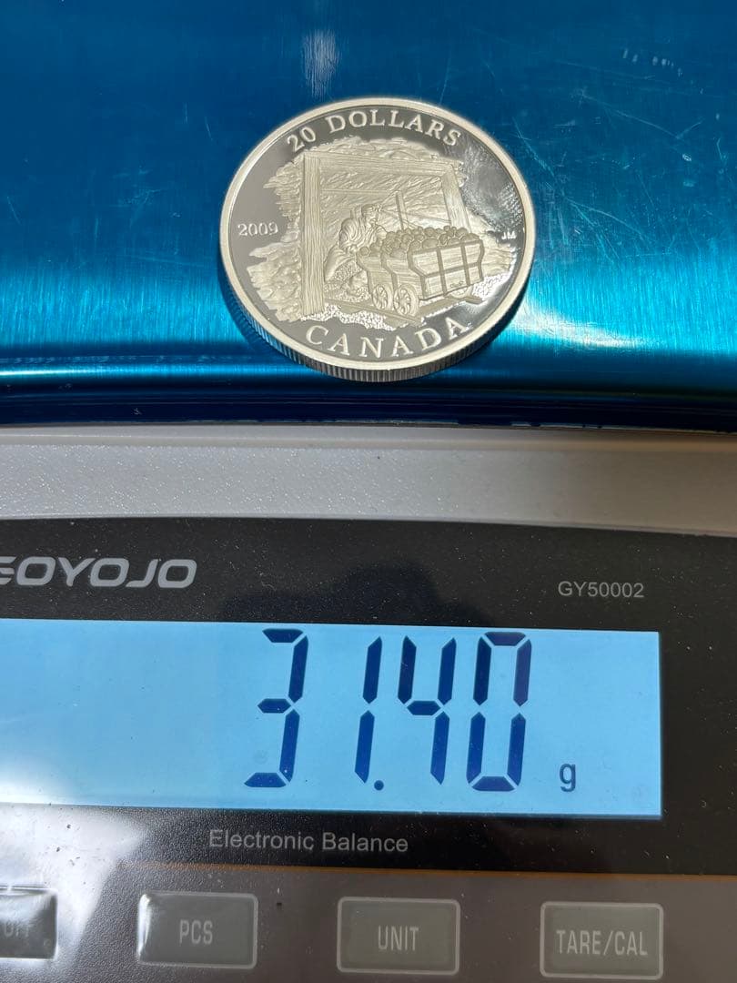 【純銀製】カナダ１９２０年炭鉱労働者採掘石炭貿易 １オンスプルーフ純銀