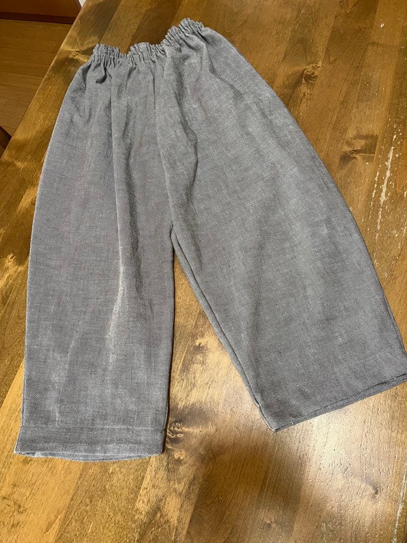 コットンパンツ　ガウチョパンツ　ゆったり　サンドベージュ 裾45 ハンドメイド