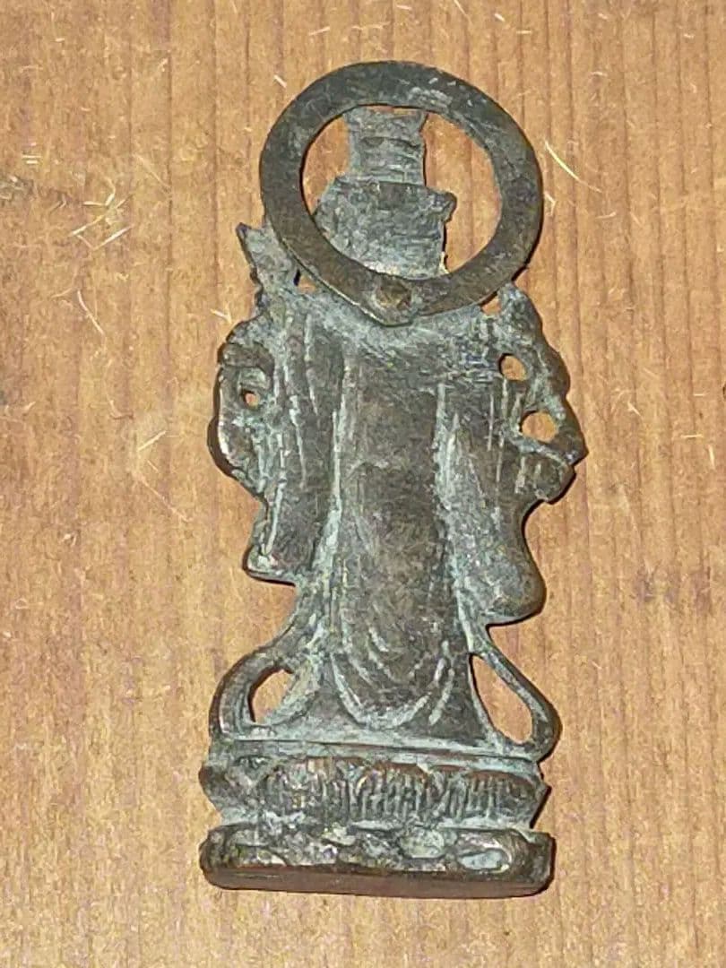 ♥とても古い　銅製　仏像　虚空蔵菩薩　十体　木箱付き　観音像　観音様　骨董