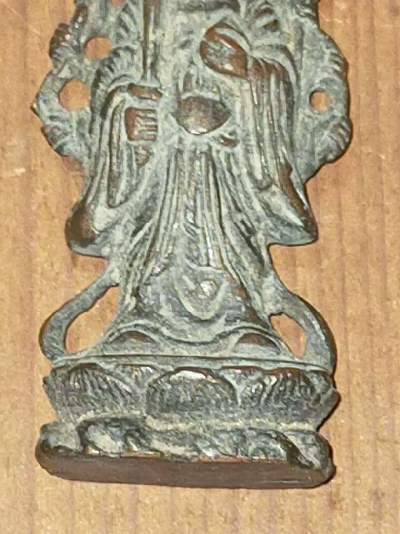 ♥とても古い　銅製　仏像　虚空蔵菩薩　十体　木箱付き　観音像　観音様　骨董