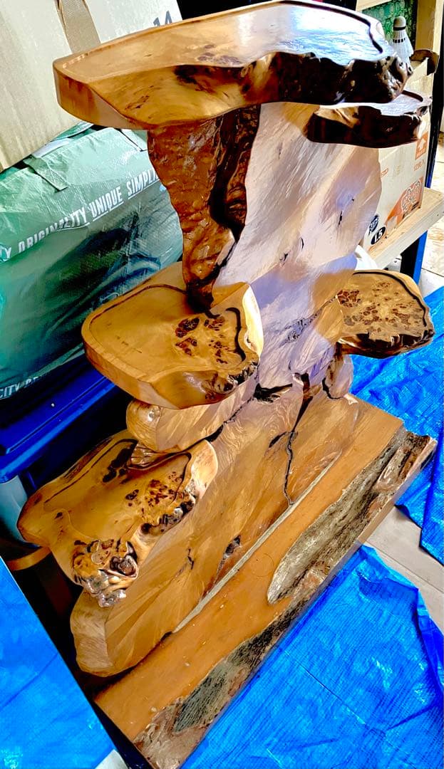 最終値下げ‼️希少‼️切り株の優雅な置き台　オブジェ　木製　高級