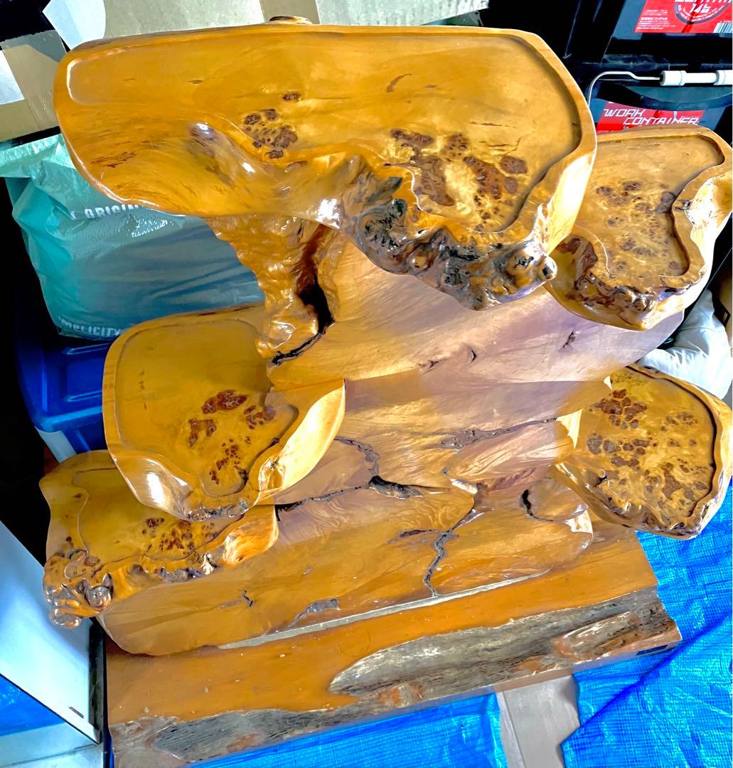 最終値下げ‼️希少‼️切り株の優雅な置き台　オブジェ　木製　高級