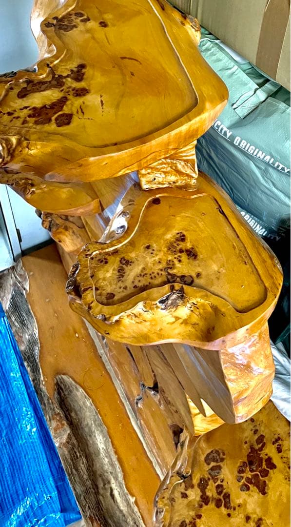 最終値下げ‼️希少‼️切り株の優雅な置き台　オブジェ　木製　高級