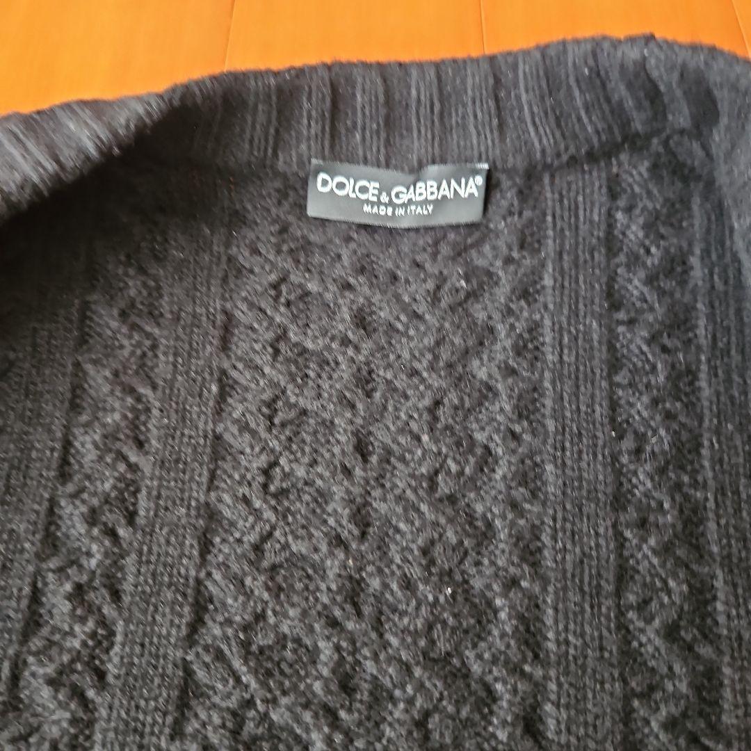 DOLCE&GABBANA ブラック ケーブル編み カーディガン