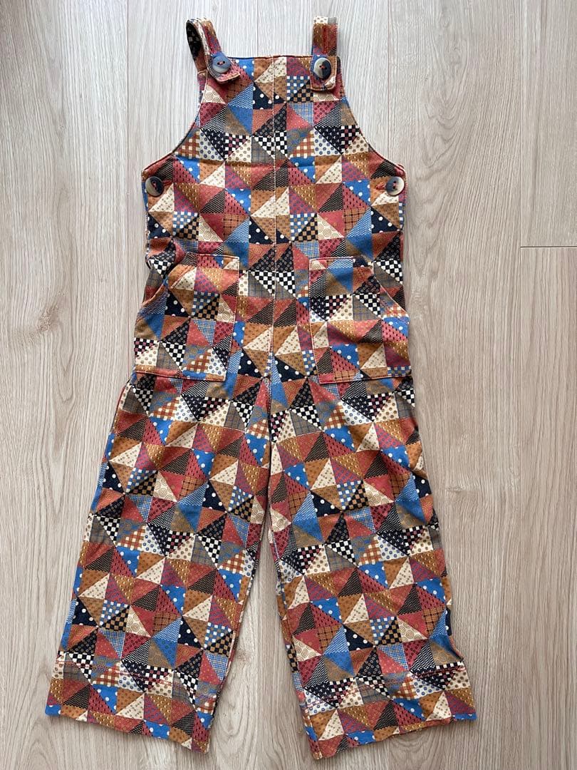 mishaand puff パッチワーク　オーバーオール　3y