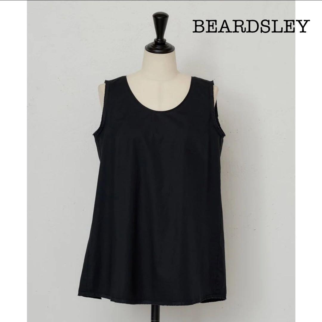 極美品　24SS　BEARDSLEY　シャツタンク　洗える　ブラック　フリー