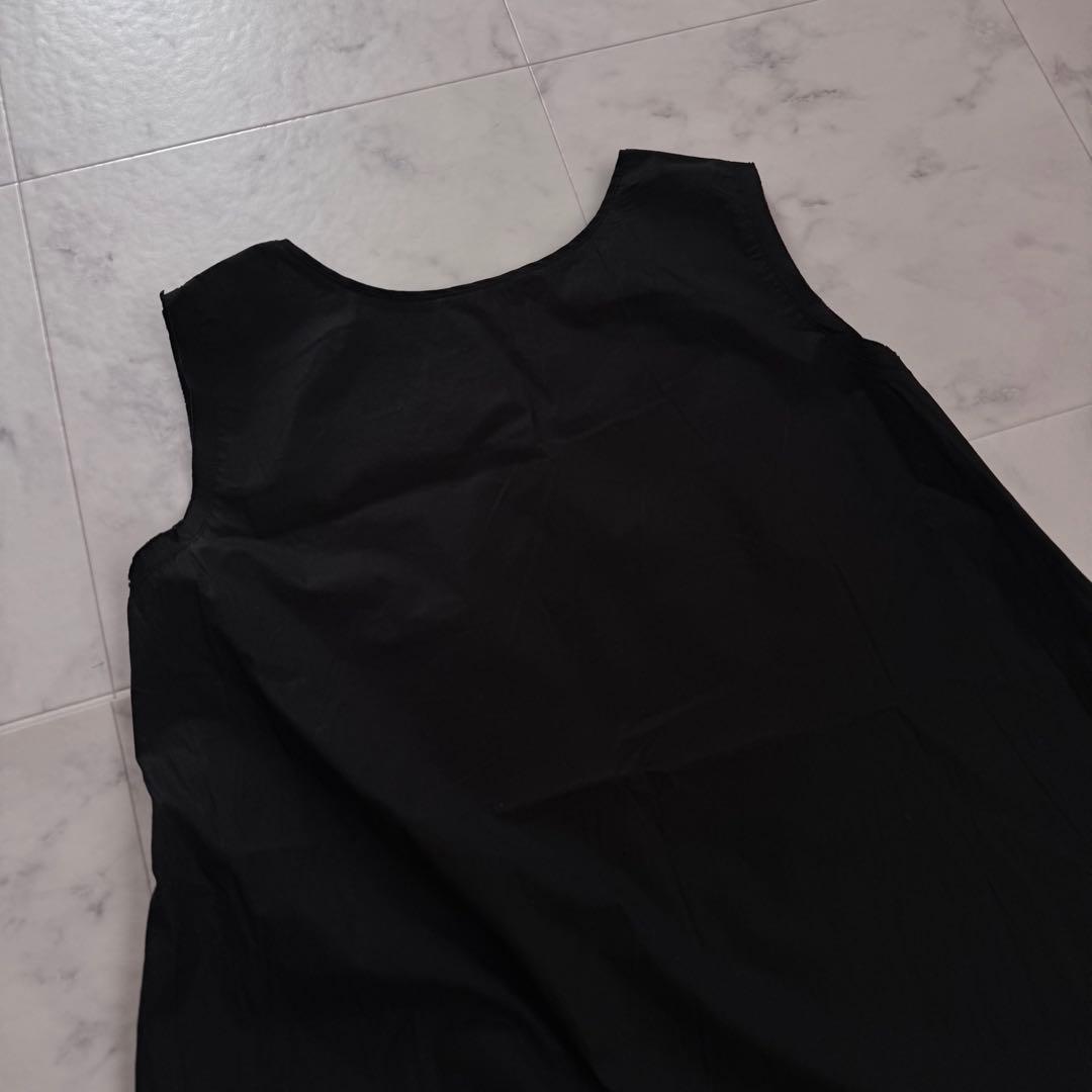 極美品　24SS　BEARDSLEY　シャツタンク　洗える　ブラック　フリー