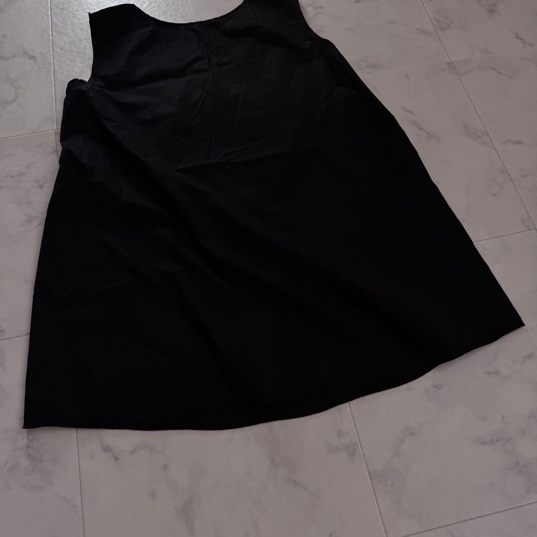 極美品　24SS　BEARDSLEY　シャツタンク　洗える　ブラック　フリー