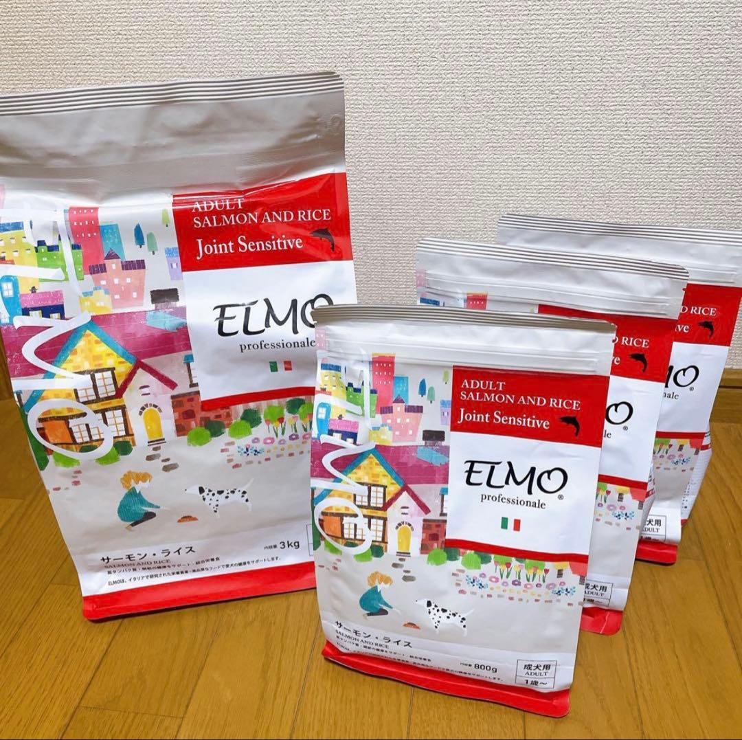 【ELMO サーモン＆ライス ドライフード 】3kg＋800ｇ×3