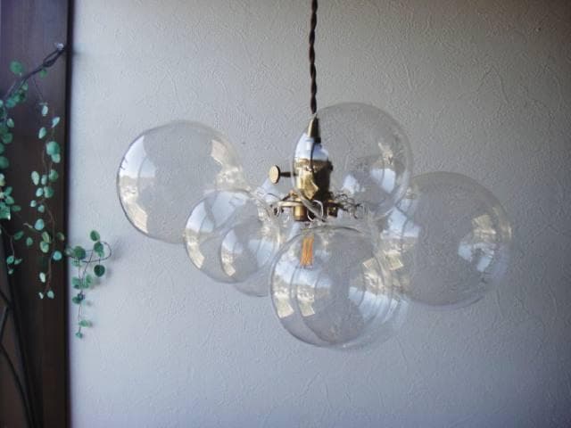 訳あり特価バブルガラスペンダントランプクリアLペンダントライトバブルシャンデリア