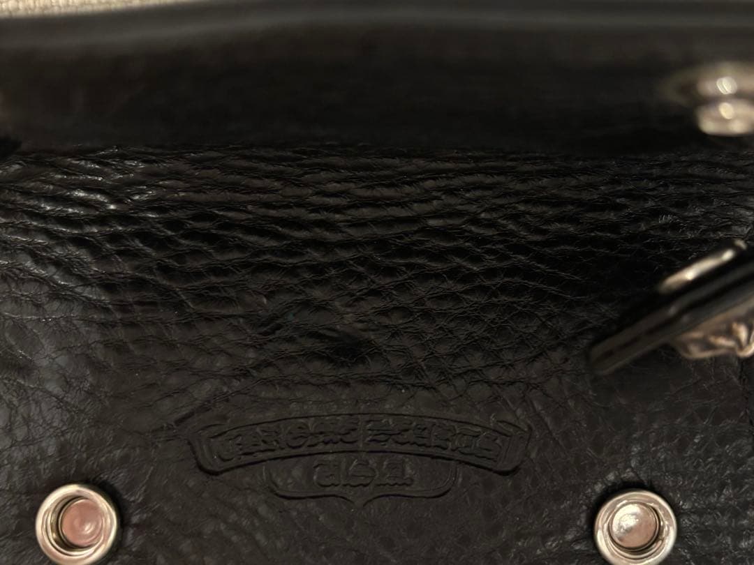 値下げクロムハーツchromeheartsレザーキーケース黒色スナップボタン付き