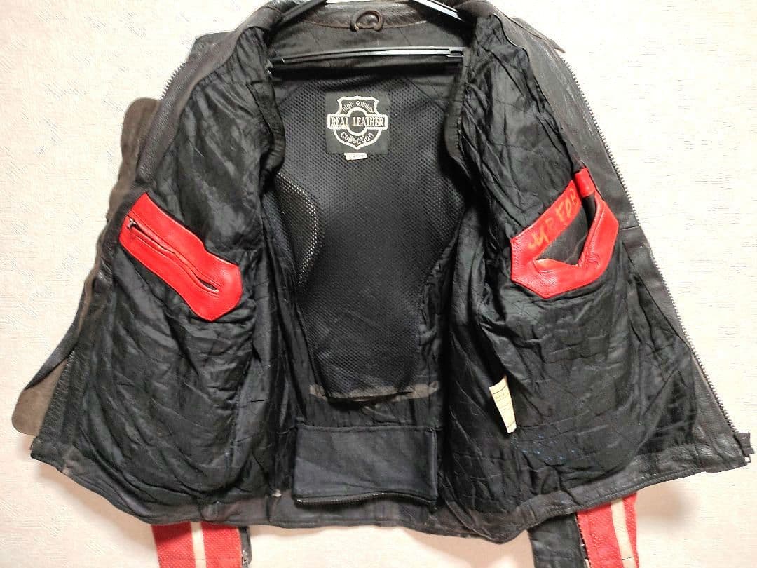 本革✪レーシングジャケット 革ジャン Esso MICHEKIN Shell