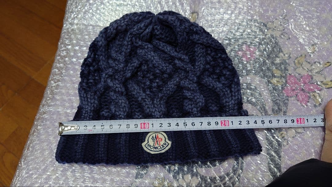 モンクレール ニット帽 ネイビー
