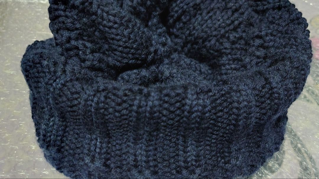モンクレール ニット帽 ネイビー