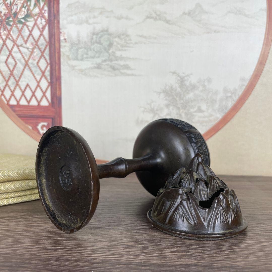 銅細工 盤竜香炉 博山炉 香道具 装飾品 工芸品 美術品 置物