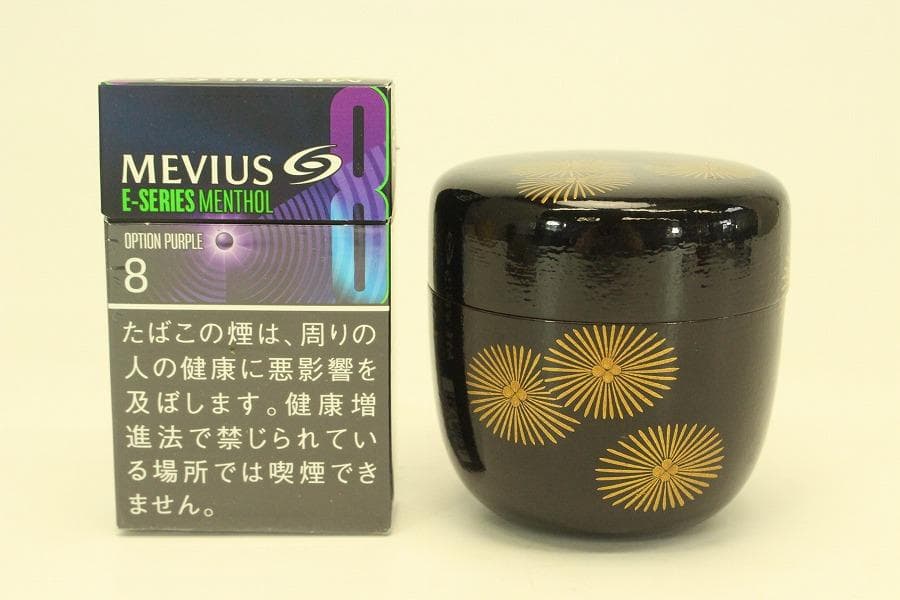 茶道具 而妙斎好 唐松蒔絵 一閑 大棗 一峰作 共箱 美品(A947)