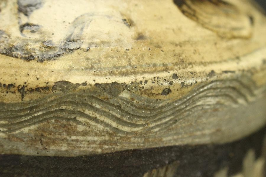 古唐津 櫛目 模様 徳利 高24.3cm 古美術(ZE565)