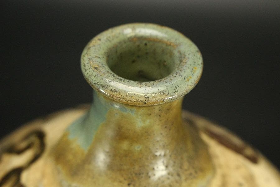 古唐津 櫛目 模様 徳利 高24.3cm 古美術(ZE565)