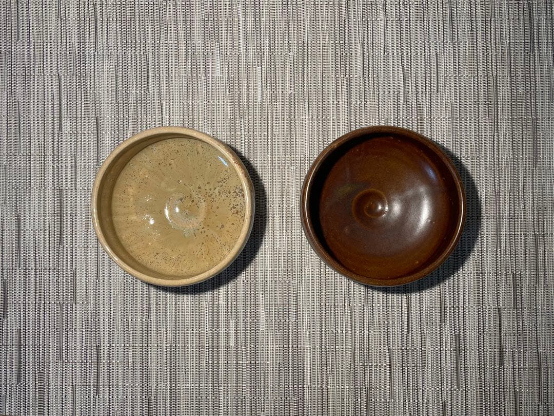 0292 [美品]島根 温泉津 松渓山窯 抹茶椀 2点セット