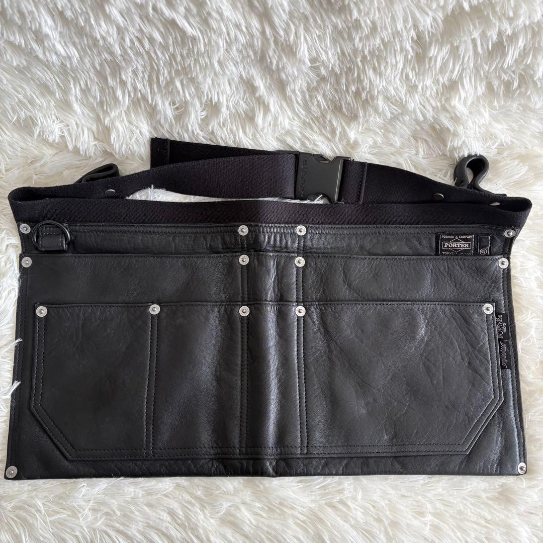 超希少 NEIGHBORHOOD ポーター レザー エプロン ネイバーフッド 黒