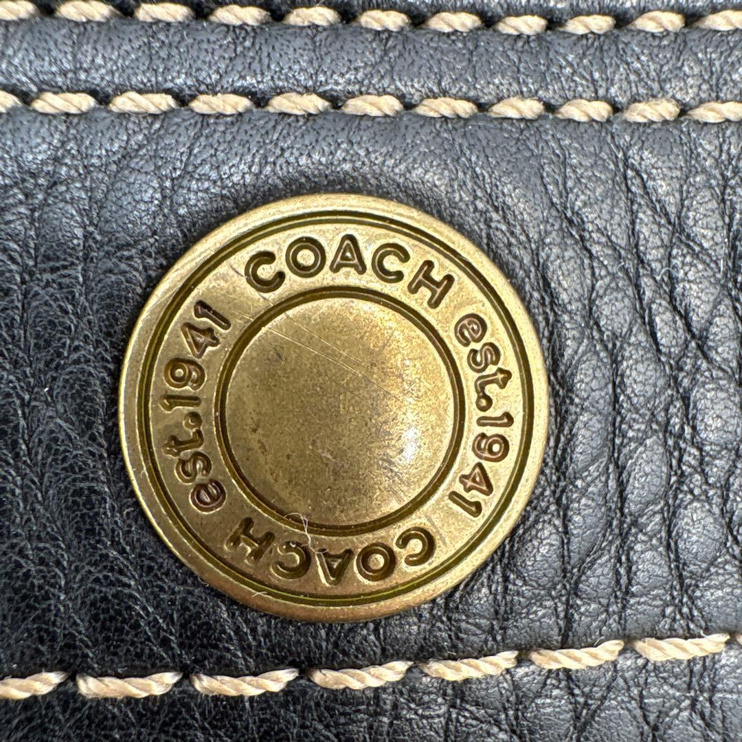 COACH（コーチ）ブラックレザー ショルダーバッグ